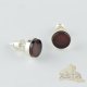 Stud amber earrings with silver